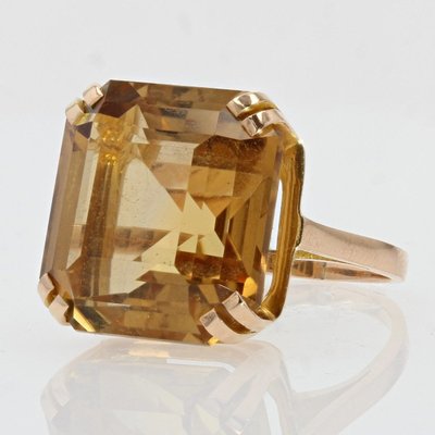 Citrine And Vintage Gold Ring