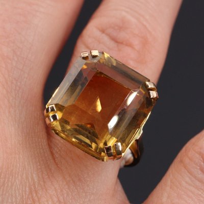 Citrine And Vintage Gold Ring