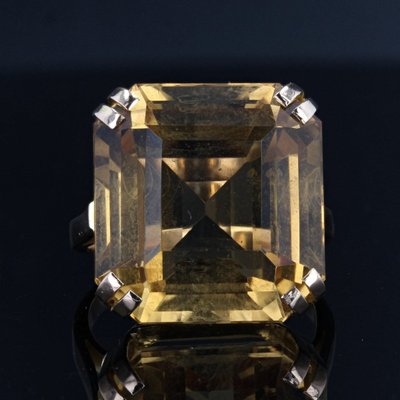 Citrine And Vintage Gold Ring