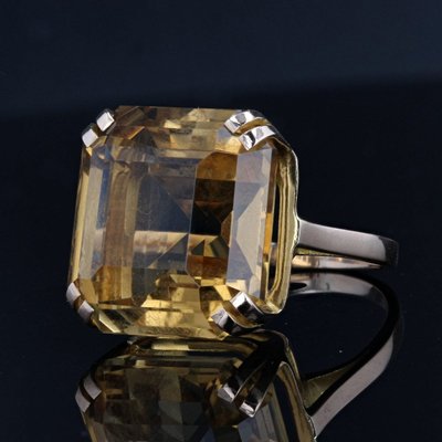 Citrine And Vintage Gold Ring