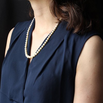 Collier En Chute De Perles à l'Orient Crème Nacré