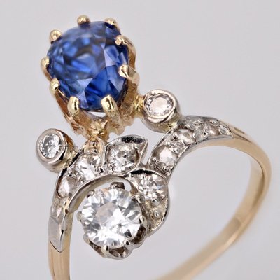 Antiker Saphir-Diamant-Herzoginring