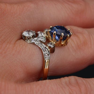 Antiker Saphir-Diamant-Herzoginring