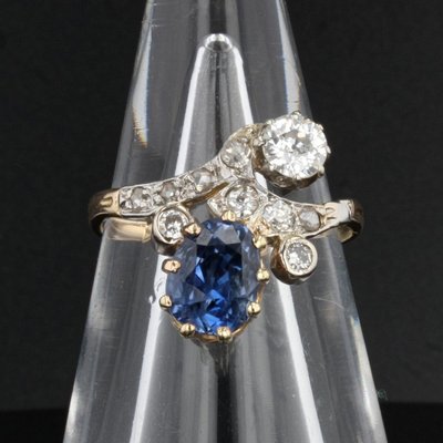 Antiker Saphir-Diamant-Herzoginring