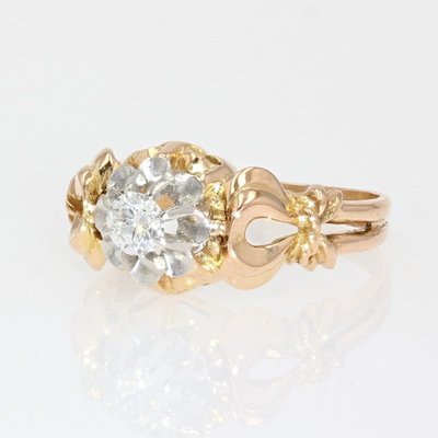 Old Retro Diamond Solitaire Ring
