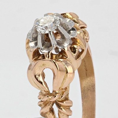 Old Retro Diamond Solitaire Ring