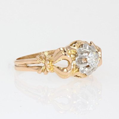 Old Retro Diamond Solitaire Ring