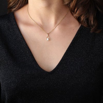 Pendentif En Or Et Sa Perle Baroque