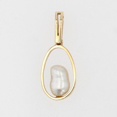 Pendentif En Or Et Sa Perle Baroque
