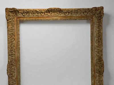 1950s Montparnasse Wood and Stucco Frame for Painting 49 cm x 66 cm