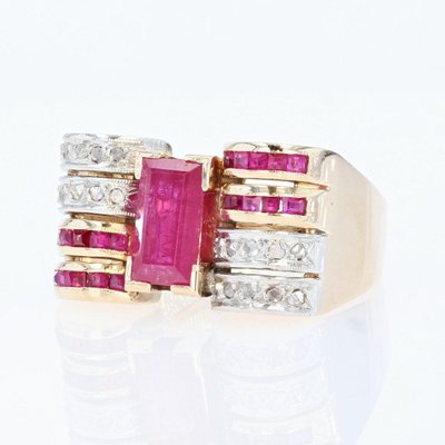 Tankring mit Rubin und Diamant