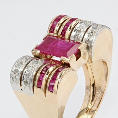 Tankring mit Rubin und Diamant