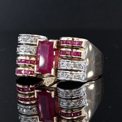 Tankring mit Rubin und Diamant