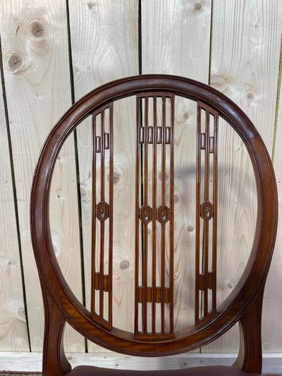 Suite de 6 chaises de style Louis XVI bordeaux 