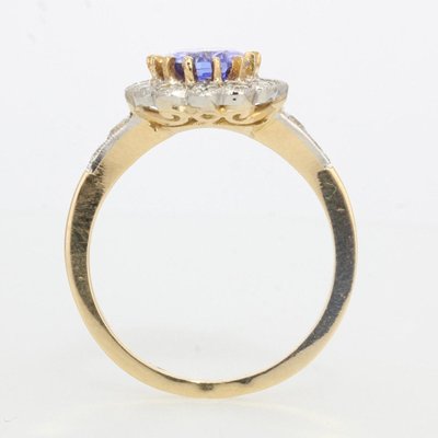 Bague Or Marguerite Tanzanite Diamants