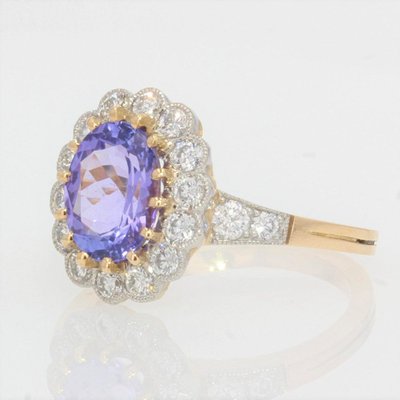Bague Or Marguerite Tanzanite Diamants