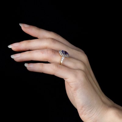 Bague Or Marguerite Tanzanite Diamants