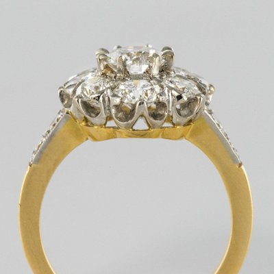 Platinum Gold Marguerite Diamond Ring