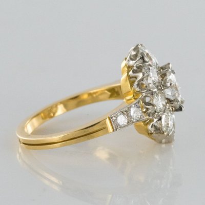 Platinum Gold Marguerite Diamond Ring
