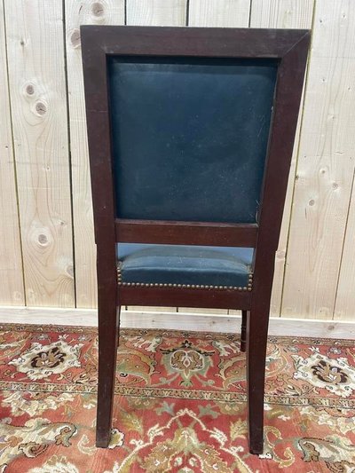Suite of 16 Napoleon III chairs in solid mahogany