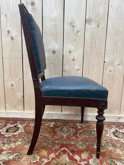 Suite of 16 Napoleon III chairs in solid mahogany