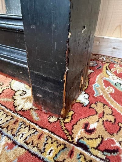 Specchio era Napoleone III in legno annerito