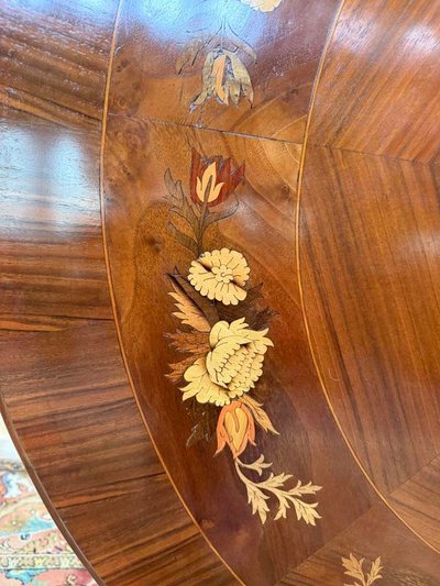 Dining table - Tilted Guéridon in Napoleon III style marquetry