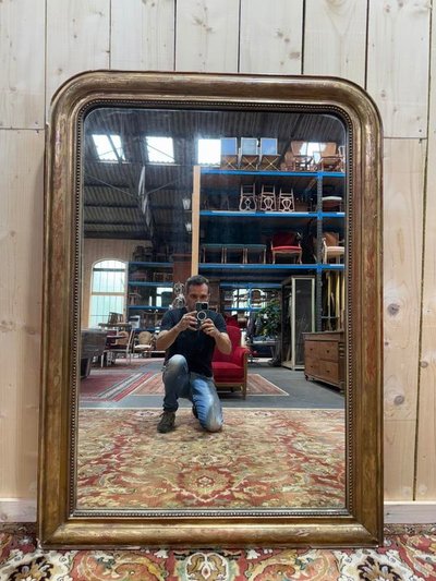 Mirror Louis Philippe era con la foglia d'oro 140x100 cm