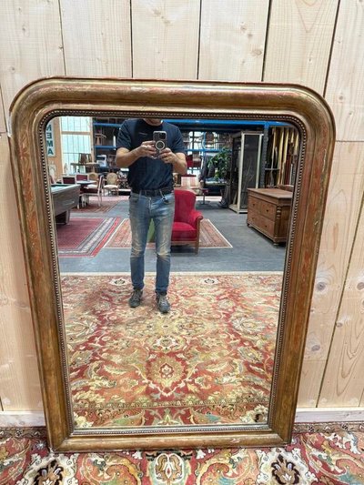 Mirror Louis Philippe era con la foglia d'oro 140x100 cm