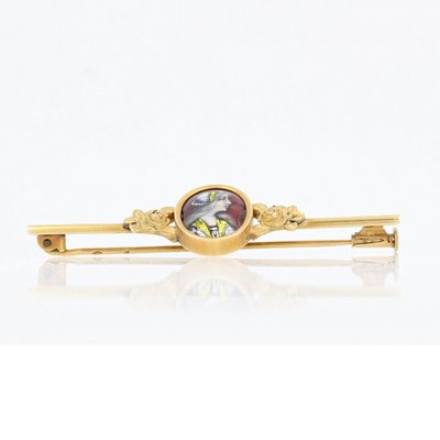 Limoges Emaille Haarspange Brosche