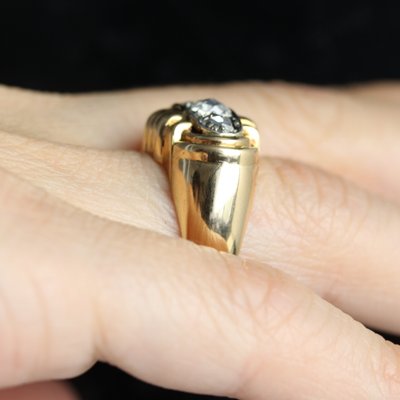 Anello Tank con diamanti taglio rosa