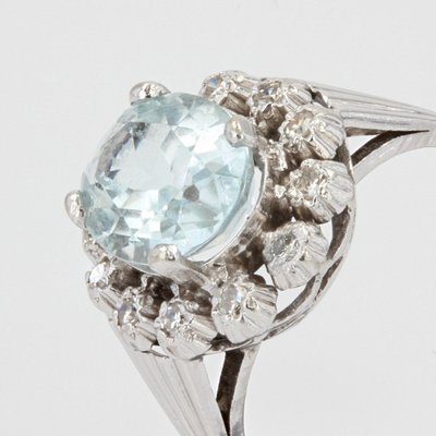 Antiker Aquamarin- und Diamantring