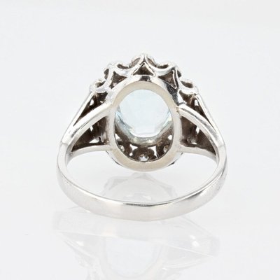 Antiker Aquamarin- und Diamantring