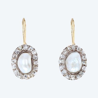 Fine Pearls And Diamonds Earrings