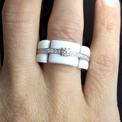 Chanel Ultra Diamonds White Ceramic Ring