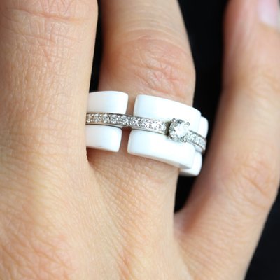 Chanel Ultra Diamonds White Ceramic Ring