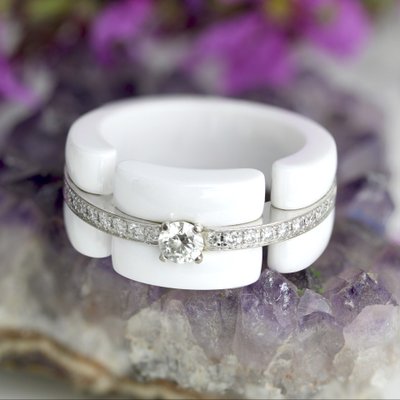 Chanel Ultra Diamonds White Ceramic Ring
