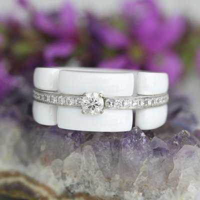 Chanel Ultra Diamonds White Ceramic Ring