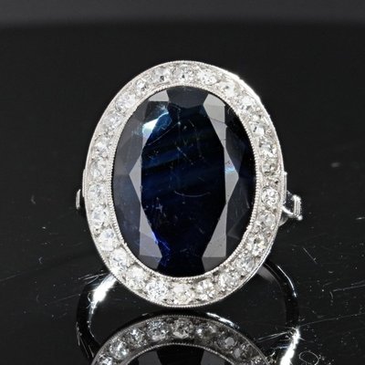 Antiker Saphir-Diamant-Ring