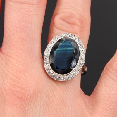 Antiker Saphir-Diamant-Ring