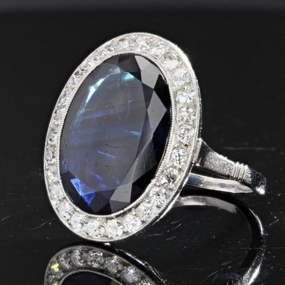 Antiker Saphir-Diamant-Ring