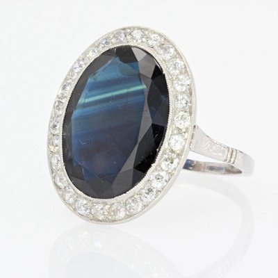 Antiker Saphir-Diamant-Ring