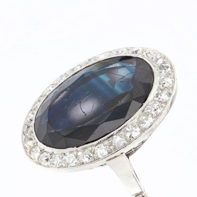 Antiker Saphir-Diamant-Ring