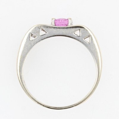 Bague Saphir Rose Diamants Or Blanc
