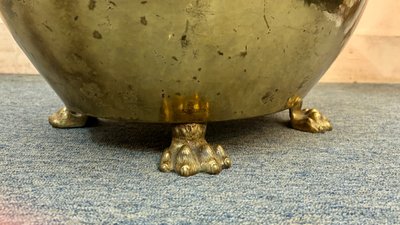 Hammered Brass Jardinière, 19th Century