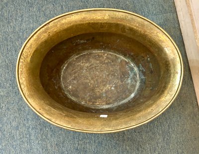 Hammered Brass Jardinière, 19th Century