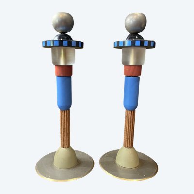 Pair of candlesticks - Hilton McConnico/Lanvin - France - 20th century