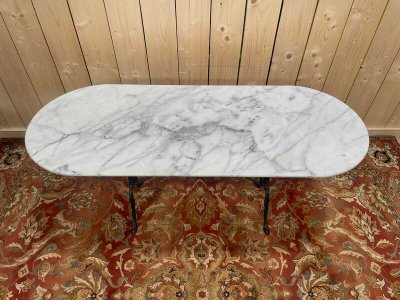 Iron and marble bistro table 160 cm