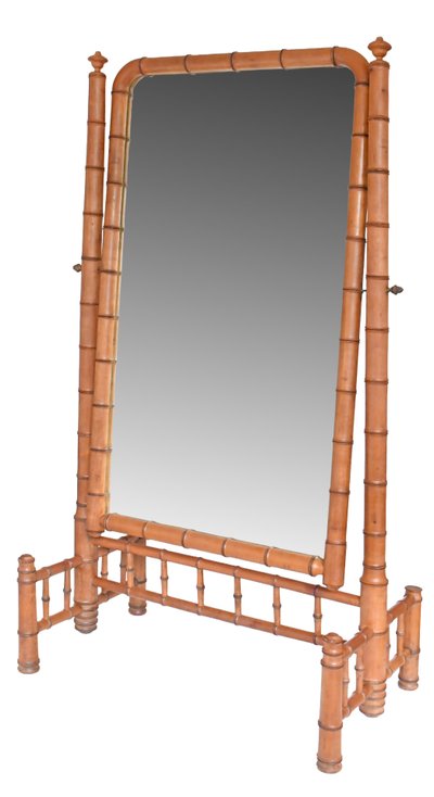 Specchio psichico in stile bambù in stile Napoleone III