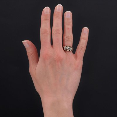Bague Ancienne Rétro Or Rose Diamants